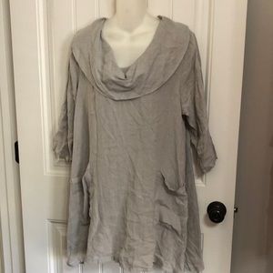 Match Point Womens Cowl Neck Linen Tunic Top sizes Small 2X Match Point Womens Cowl Neck Linen Tunic Top sizes Small 2X